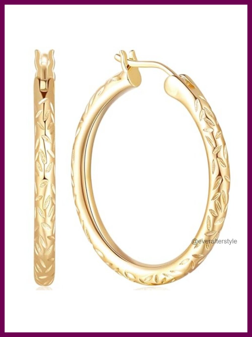 14K Gold Plated Hoop Earrings for Women Hypoallergenic French Wire